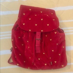 Stoney Clover Lane Red Backpack with Mickey Gold Details